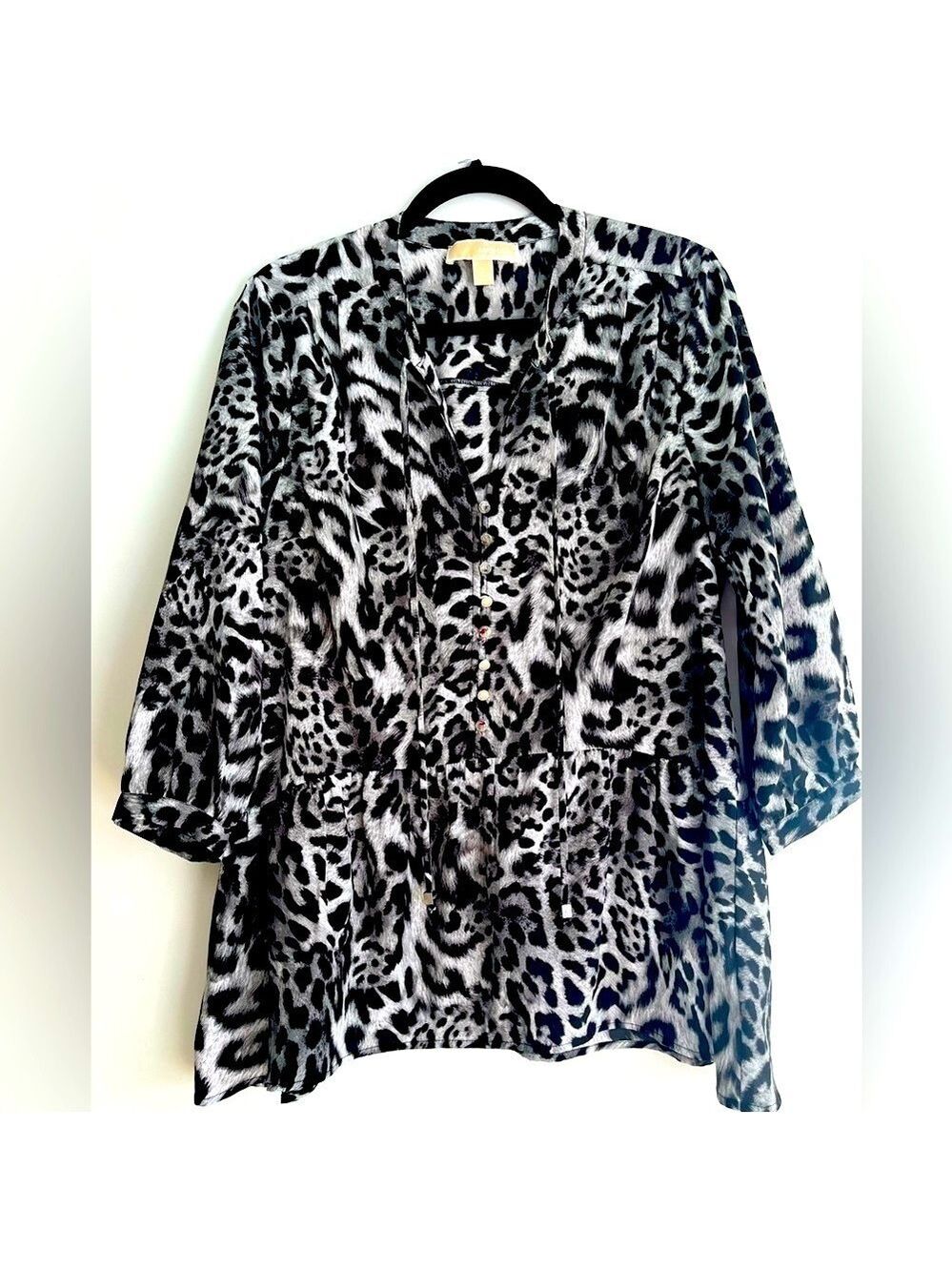 Nwot Michael Kors Animal Print Blouse Size 8 (Medium or Large) - Picture 4 of 7